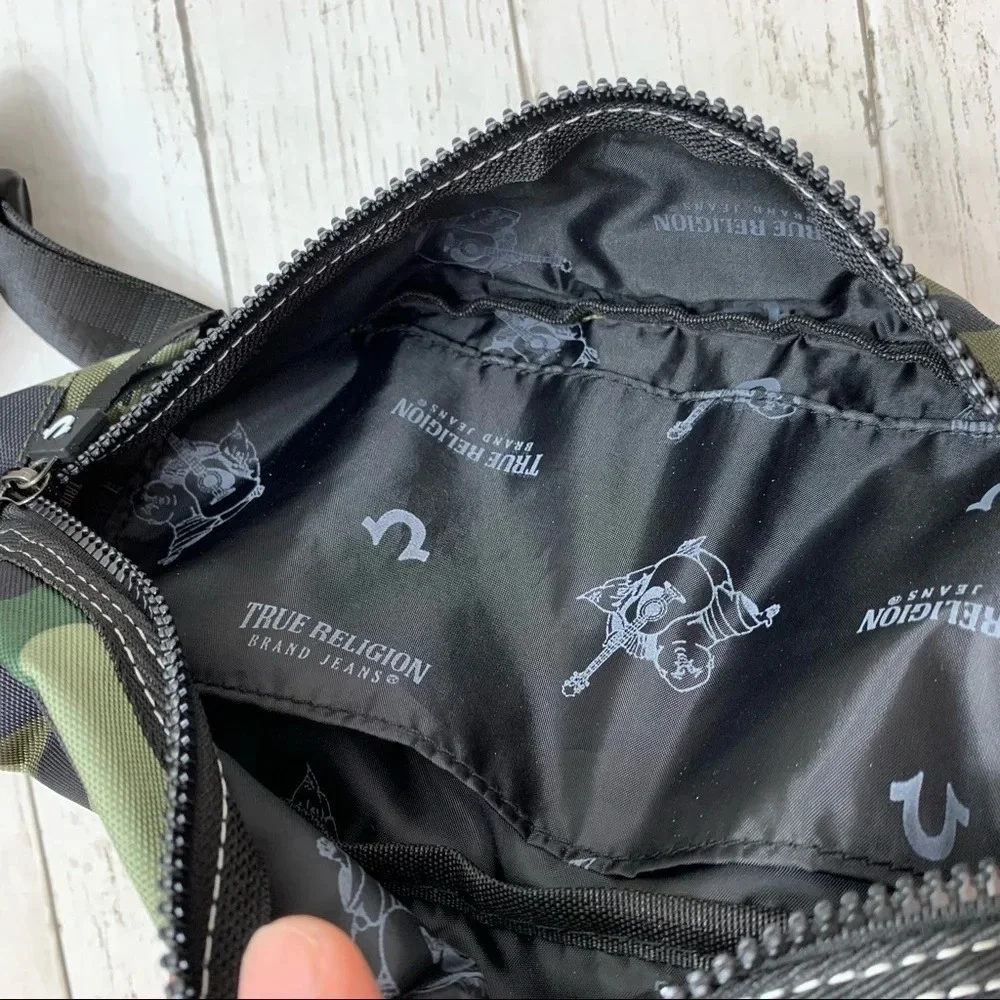 True Religion Camo Logo Esox Adjustable Strap Belt Bag - Picture 4 of 8